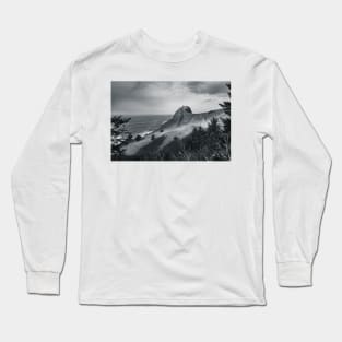 God's Thumb Photograph - Oregon Coast - Black and White Long Sleeve T-Shirt